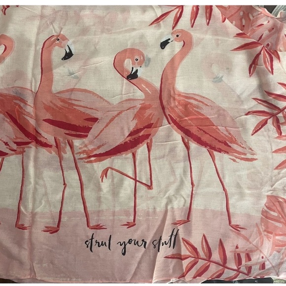 kate spade Pink Flamingo Print Lightweight Scarf - Picture 2 of 10